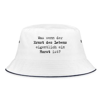 Ernst des Lebens – Was wenn er ein Horst ist? - Bucket Hat - Weiß/Navy - Vorne