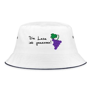 Die Lese ist gemessen! - Bucket Hat - Weiß/Navy - Vorne