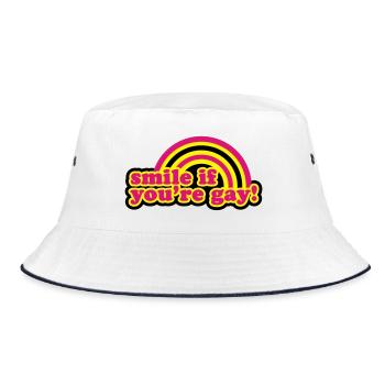 smile if you're gay - Bucket Hat - white/navy - Front