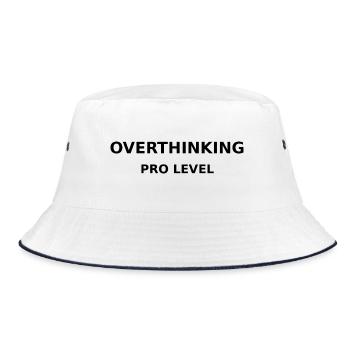 Overthinking Pro Level - Bucket Hat - Weiß/Navy - Vorne
