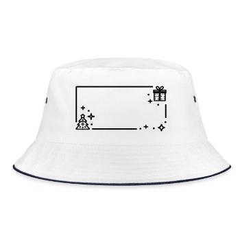 Weihnachtlicher Rahmen - Bucket Hat - Weiß/Navy - Vorne