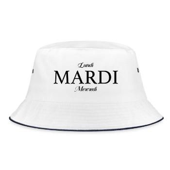 TUESDAY - Bucket Hat - white/navy - Front