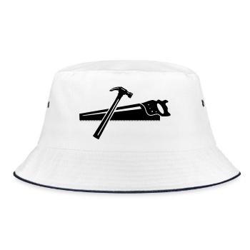 Hammer und Säge - Bucket Hat - Weiß/Navy - Vorne
