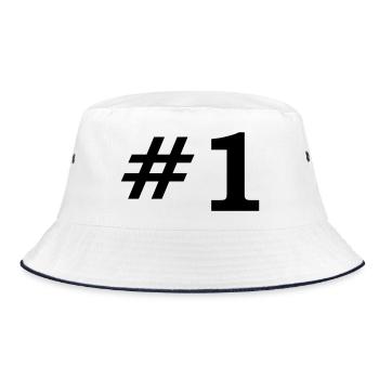 Number One - Bucket Hat - white/navy - Front