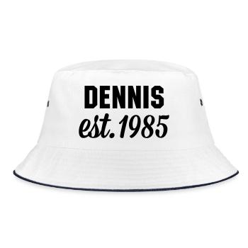 Dennis est 1985 - Bucket Hat - Weiß/Navy - Vorne