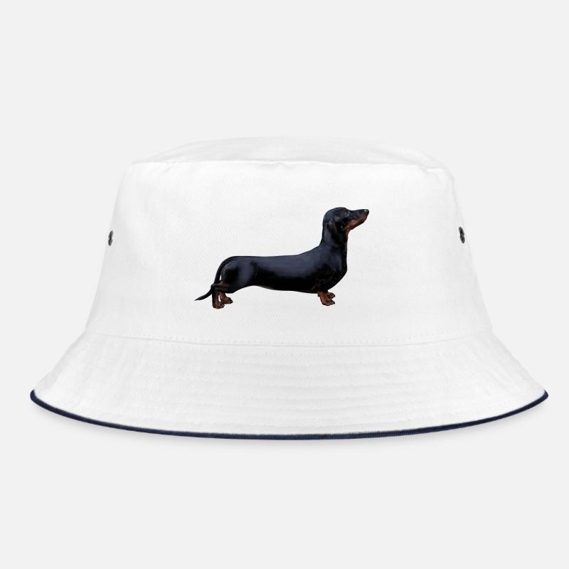 Dackel - Bucket Hat - Weiß/Navy
