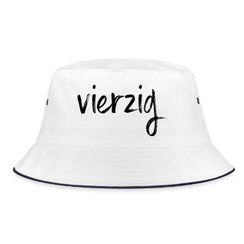 40 vierzig 40. Geburtstag Geschenk - Bucket Hat - Weiß/Navy - Vorne