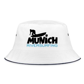 Munich Riversurfing München Surfer - Bucket Hat - Weiß/Navy - Vorne