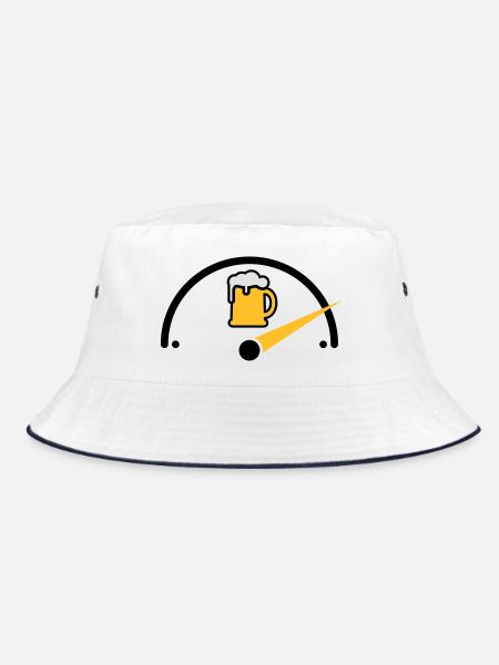 Bier full - Bucket Hat - white/navy - Front