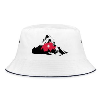 Matterhorn Switerland - Bucket Hat - white/navy - Front