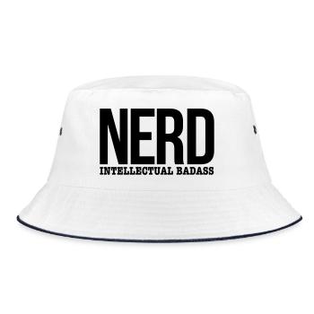 nerd - Bucket Hat - white/navy - Front