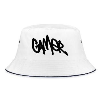 Gamer - Bucket Hat - white/navy - Front