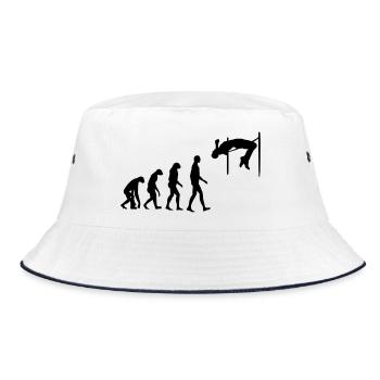 Hochsprung Hochspringer Sport Sportler Spieler - Bucket Hat - Weiß/Navy - Vorne