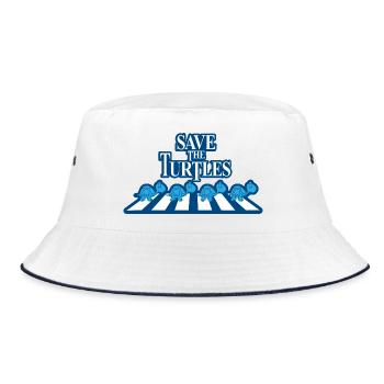 Rettet die Turtles Zebra-Übergang - Bucket Hat - Weiß/Navy - Vorne