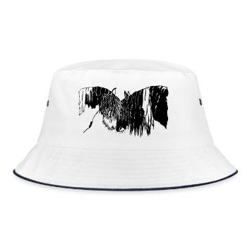 gorgeous tinker riding horses - Bucket Hat - white/navy - Front