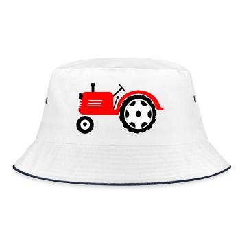 Tracteur agricole rouge machine agricole - Bob - blanc/marine - Devant