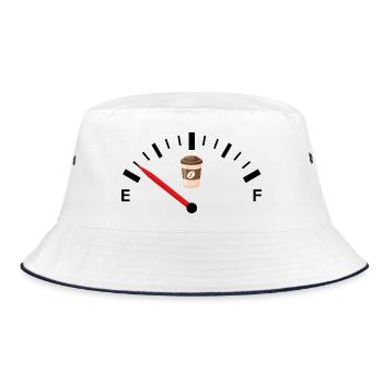 Gauge Auto Kaffee Humor Lustiger Kaffee Geschenk Kaffee - Bucket Hat - Weiß/Navy - Vorne