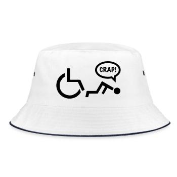 CRAP as a wheelchair user falls. Humor shirt * - Bucket Hat - white/navy - Front