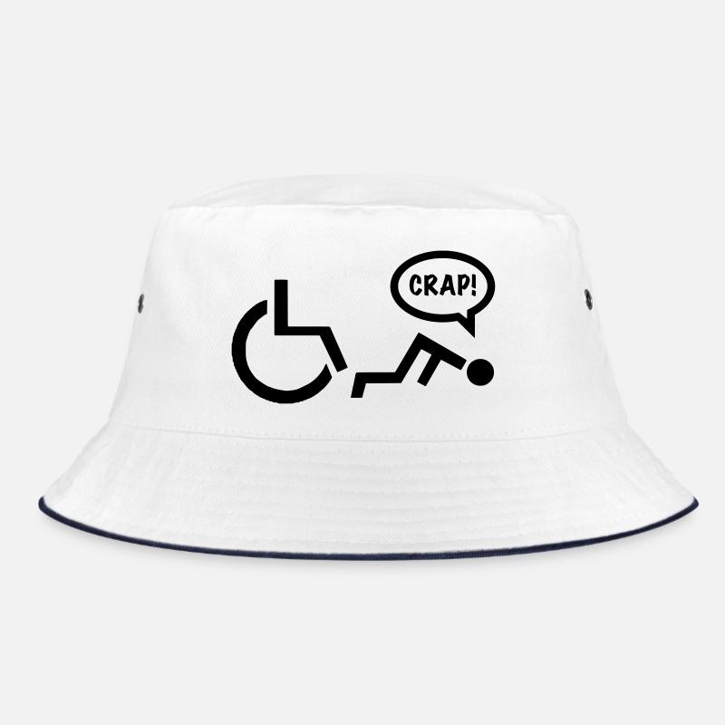 CRAP als Rollstuhlfahrer fällt. Humor Shirt * - Bucket Hat - Weiß/Navy