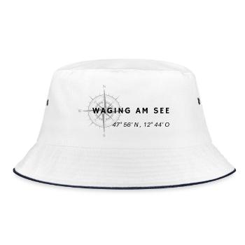 Abstrakte Geometrische Farbexplosion - Bucket Hat - Weiß/Navy - Vorne