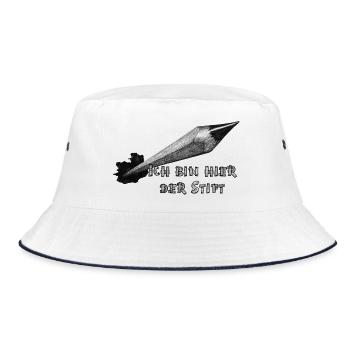 Ich bin hier der Stift - Bucket Hat - Weiß/Navy - Vorne