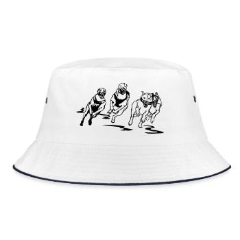 Whippets - Bucket Hat - Weiß/Navy - Vorne