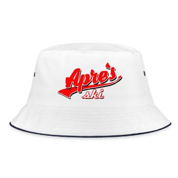 apres ski snowboard piste schweiz schnee lift game - Bucket Hat - Weiß/Navy - Vorne