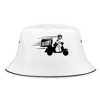 Scooter Package or Text Delivery - Bucket Hat - white/navy - Front
