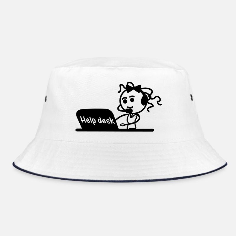 Help desk secretary with microphone and headset Bucket Hat