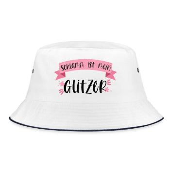Schlamm Stall Landwirtschaft Landwirtin Glitzer - Bucket Hat - Weiß/Navy - Vorne