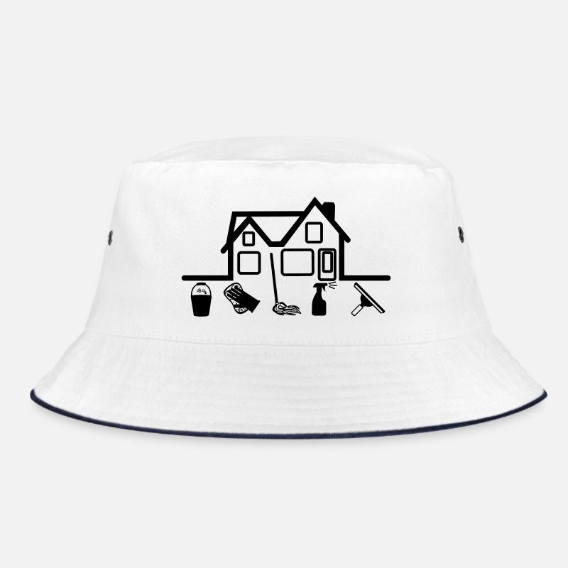 House with cleaning tools Bucket Hat