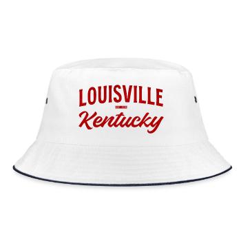 Louisville Kentucky Script - Bucket Hat - white/navy - Front