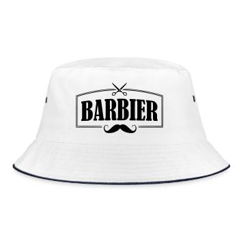Chemise de barbier - Bob - blanc/marine - Devant