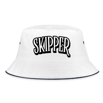Skipper Shirt Sailing Sail - Bucket Hat - white/navy - Front