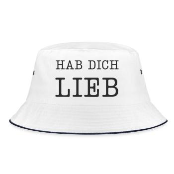 Hab dich lieb - Bucket Hat - Weiß/Navy - Vorne
