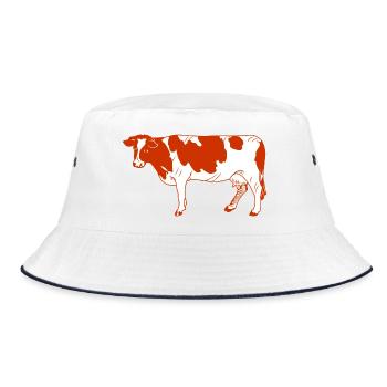 La fourrure rouge vache regarde sur le côté - Bob - blanc/marine - Devant