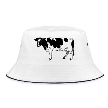 Vache à fourrure noire, race laitière - Bob - blanc/marine - Devant