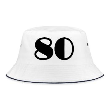 80. 80 YEARS. 80TH ANNIVERSARY. 80 YEARS ANNIVERSARY - Bucket Hat - white/navy - Front