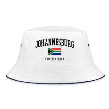 Johannesburg Flag South Africa Cities Design - Bucket Hat - white/navy - Front