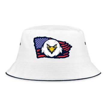 Águila Americana con Bandera - Bucket Hat - white/navy - Front