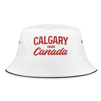 Calgary, Canada, Lettrage vintage - Bob - blanc/marine - Devant