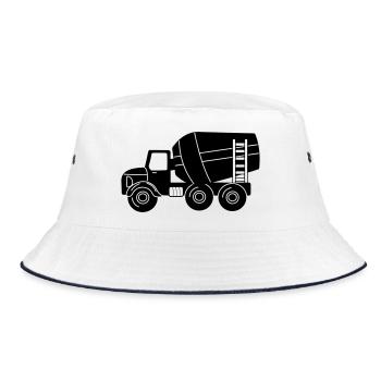 Cement car - Bucket Hat - white/navy - Front