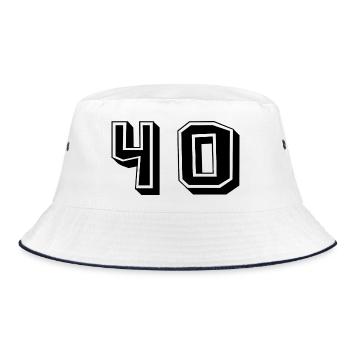 40. 40 YEARS. 40th ANNIVERSARY. 40TH ANNIVERSARY. - Bucket Hat - white/navy - Front