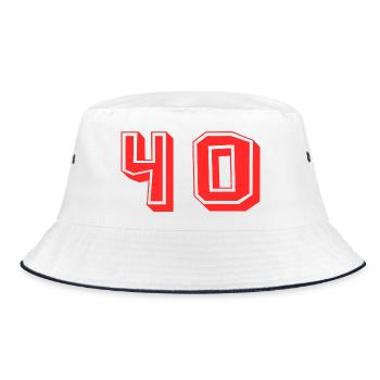 40. 40 YEARS. 40th ANNIVERSARY. 40TH ANNIVERSARY. - Bucket Hat - white/navy - Front