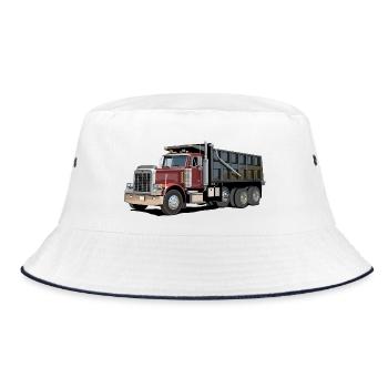 Dump truck, truck - Bucket Hat - white/navy - Front