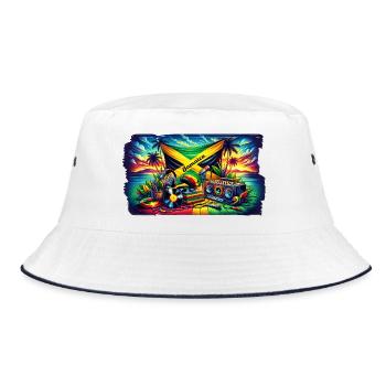Jamaïque Caraïbes Reggae Musique - Bob - blanc/marine - Devant