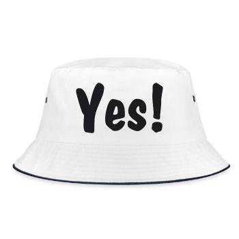Yes! - Bucket Hat - Weiß/Navy - Vorne
