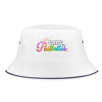 Glitter Gang Die Rückkehr des neuen Designs - Bucket Hat - Weiß/Navy - Vorne