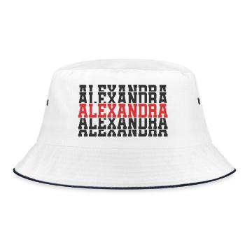 Alexandra t-shirt stacked text gift t-shirt - Bucket Hat - white/navy - Front