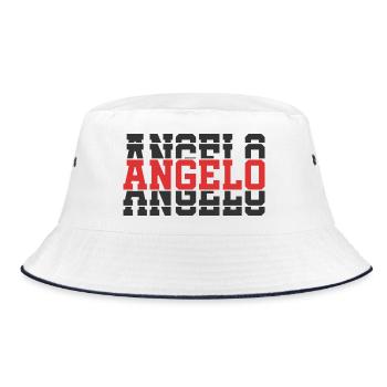 T-Shirt Engel T-Shirt Geschenkidee gestapelter Text - Bucket Hat - Weiß/Navy - Vorne